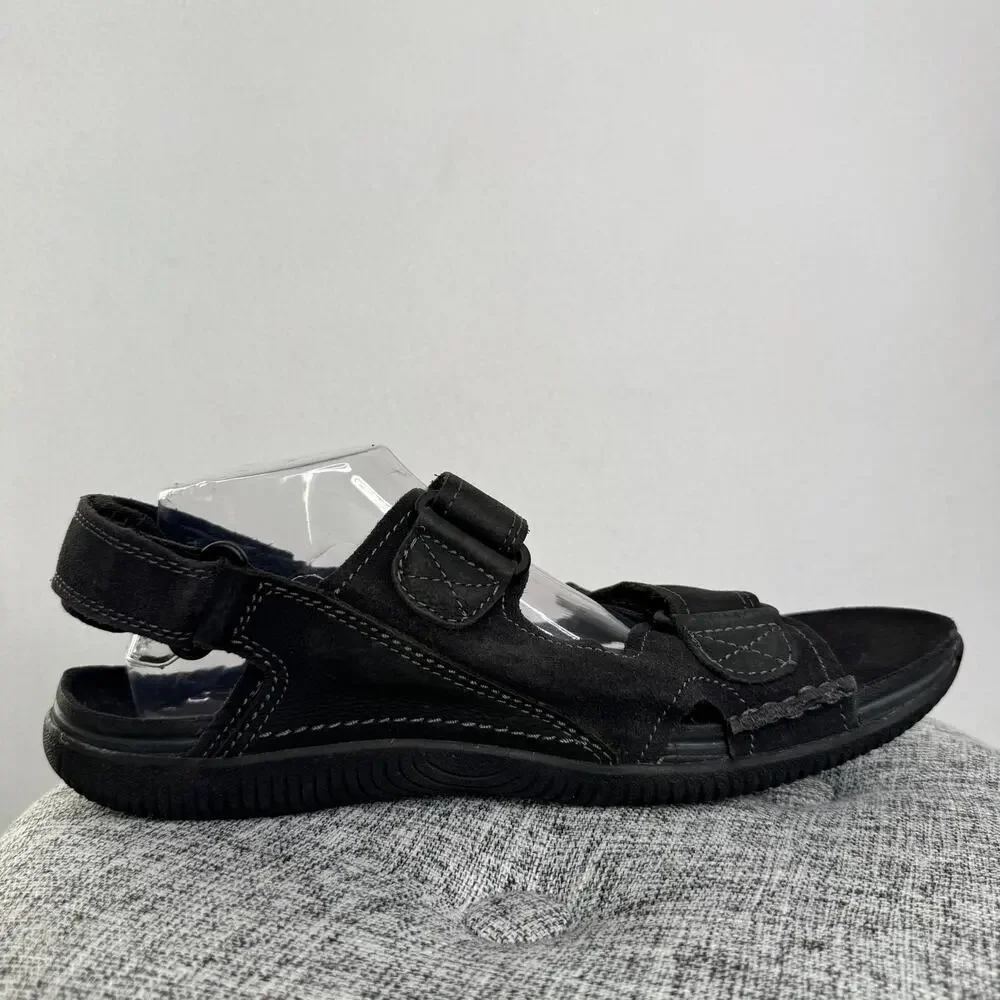 Merrell Black Leather Performance Sport Hiking Sandals Men’s Size 10